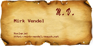 Mirk Vendel névjegykártya